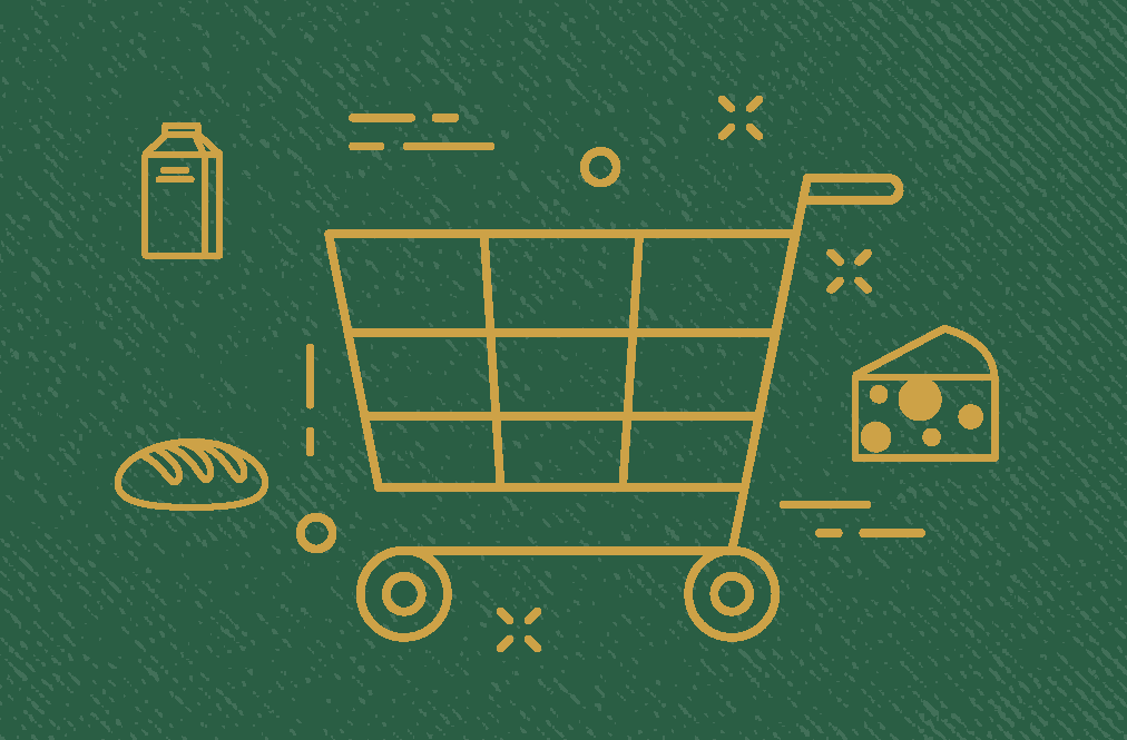 Green Background With Shopping Cart