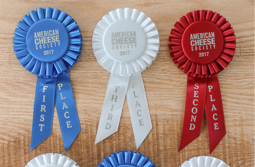 First, Second and Third Place Ribbons From American Cheese Society
