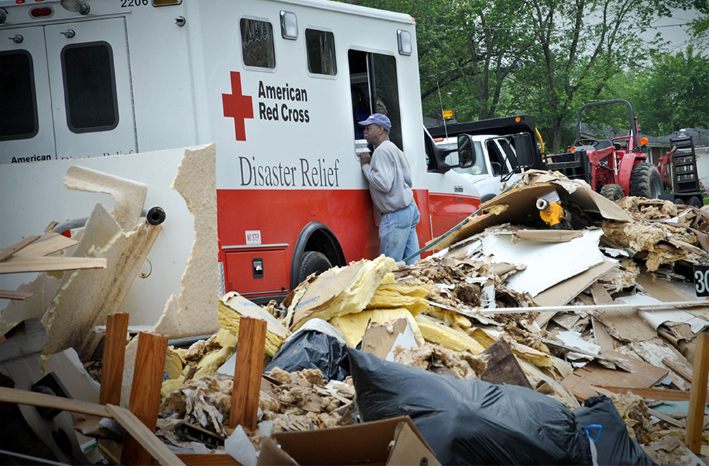 American Red Cross Disaster Relief Truck Helping Hurricane Harvey Victims 