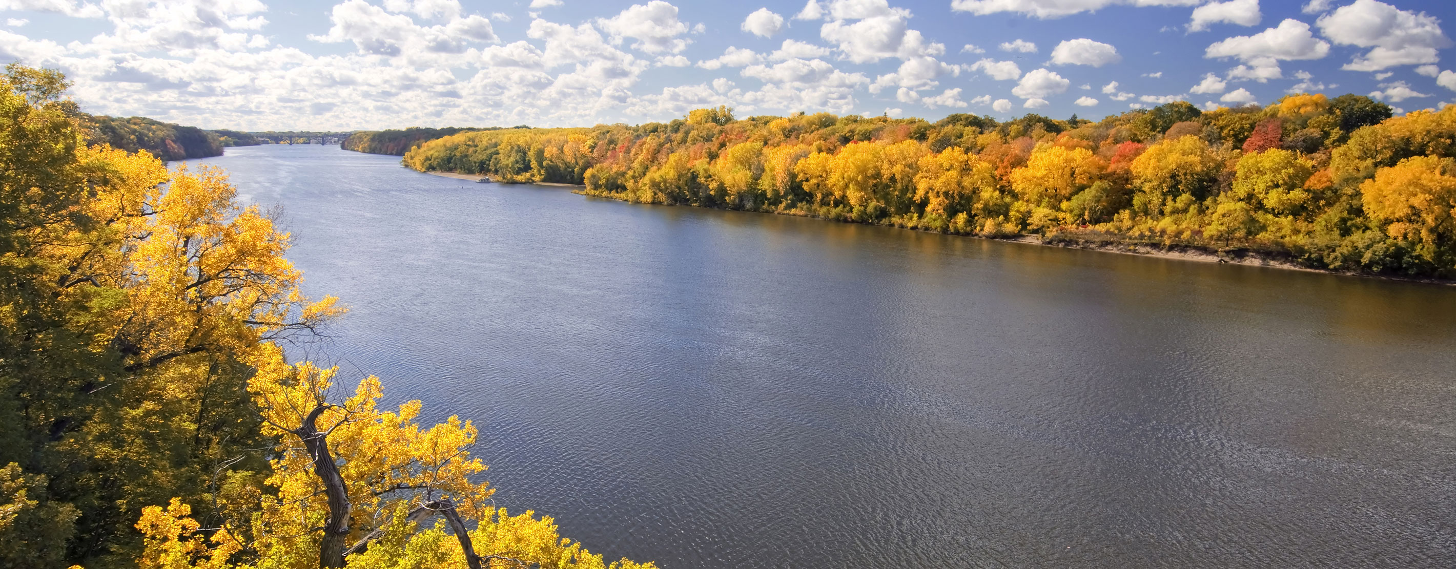 A View Of The Mississippi River In The Fall