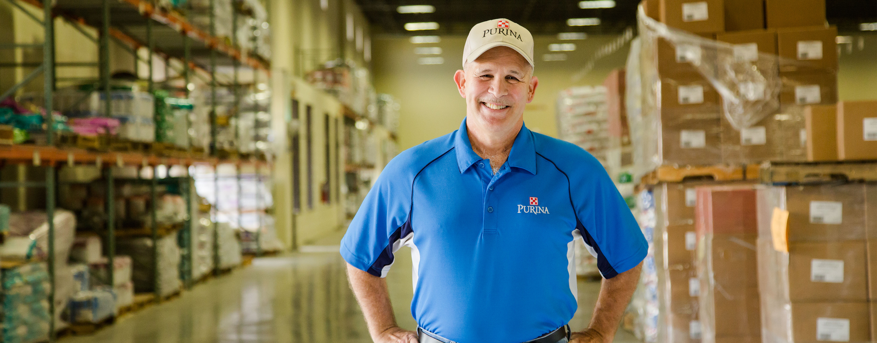 Marine Corps Veteran Nick Boyles In A Purina Animal Nutrition Warehouse